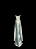Vintage A line Strapless Sleeveless Light Sky Blue Satin Petite Mother Of Bride Dress Party Gown Floor Length For Summer Women Wedding HZ1121