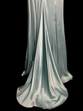 Vintage Mermaid Sweetheart Light Sky Blue Satin Long Prom Dresses Party Dress 20th Birthday Outfits Graduation Dresses HZ1121