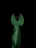Vintage Mermaid Halter Dark Green 90s Chiffon Long Prom Dresses Party Dress 21st Birthday Outfits Graduation Dresses HZ1121