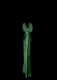 Vintage Mermaid Halter Dark Green 90s Chiffon Long Prom Dresses Party Dress 21st Birthday Outfits Graduation Dresses HZ1121