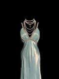 Vintage Sheath Straps Light Sky Blue 90s Long Prom Dresses Party Dress 20th Birthday Outfits Graduation Dresses HZ1121