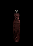 Vintage Sheath Spaghetti Straps Wine Red 90s Long Prom Dresses Party Dress 30th Birthday Outfits Graduation Dresses HZ1121