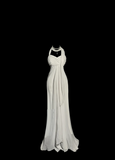 Vintage Bridal Dress Sheath Halter Chiffon White Long Wedding Dress Simple Wedding Dresses Modest Wedding Gowns HZ1121