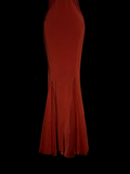 Vintage Mermaid V Neck Red 1950s Retro Classy Chiffon Long Prom Dresses Party Dress 21st Birthday Outfits Graduation Dresses HZ1121