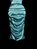 Vintage Sheath Square Neck Sleeveless Blue Satin Petite Mother Of Bride Dress Party Gown Knee Length For Summer Women Wedding HZ1121