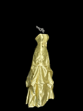 Vintage Ball Gown Strapless Yellow Satin 90s Long Prom Dresses Party Dress 30th Birthday Outfits Graduation Dresses HZ1121