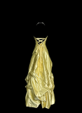 Vintage Ball Gown Strapless Yellow Satin 90s Long Prom Dresses Party Dress 30th Birthday Outfits Graduation Dresses HZ1121