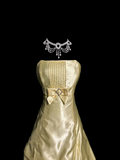 Vintage Ball Gown Strapless Yellow Satin 90s Long Prom Dresses Party Dress 30th Birthday Outfits Graduation Dresses HZ1121