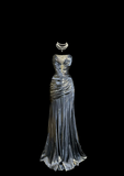Vintage Mermaid Strapless Gray Satin 90s Long Prom Dresses Party Dress 30th Birthday Outfits Graduation Dresses HZ1121
