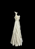 Vintage Bridal Dress A line One Shoulder Ivory Satin Long Wedding Dress Simple Wedding Dresses Modest Wedding Gowns HZ1121