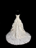 Vintage Bridal Dress Ball Gown Strapless Ivory Taffeta Long Wedding Dress Retro Wedding Dresses Modest Wedding Gowns HZ1121