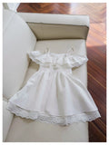 Pretty A line Spaghetti Straps White Summer 16th Birthday Dresses For Teens Hoco Dress Mini 18th Birthday Outfit Cocktail Dresses For Women HZ1121
