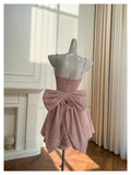 Pretty Ball Gown Square Neck Pink Sequin Summer 16th Birthday Dresses For Teens Hoco Dress Mini 18th Birthday Outfit Cocktail Dresses For Women HZ1121