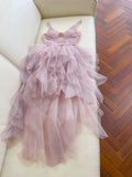 Pretty High Low Sweetheart Sleeveless Tulle Lilac Summer 16th Birthday Dresses For Teens Hoco Dress 18th Birthday Outfit Cocktail Dresses For Women HZ1121