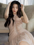 Pretty Sheath High Neck Champagne Summer 16th Birthday Dresses For Teens Hoco Dress Mini 18th Birthday Outfit Cocktail Dresses For Women HZ1121