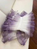Cute Ball Gown Strapless Lilac Tulle 8th Graduation Dresses Homecoming Dress Summer Middle School Formal Baddie Hoco Dresses Cocktail Dress HZ1121