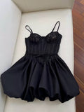 Trendy Ball Gown Spaghetti Straps Black Lace Formal Short 8th Grade Homecoming Dress Summer Middle School Hoco Dresses Birthday Outfits HZ1121