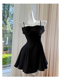 Trendy A line Spaghetti Straps White Satin Formal Short 8th Grade Homecoming Dress Summer Middle School Hoco Dresses Birthday Outfits HZ1121
