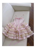 Trendy Ball Gown Spaghetti Straps Pink Lace Sleeveless Formal Short 8th Grade Homecoming Dress Summer Middle School Hoco Dresses Cocktail Dress Birthday Outfits HZ1121