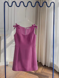 Trendy A Line Square Neck Pink Satin Formal Short 8th Grade Homecoming Dress Summer Middle School Hoco Dresses Birthday Outfits HZ1121