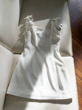 Cute Sheath Spaghetti Straps Floral White Formal Short 8th Grade Homecoming Dress Summer Middle School Hoco Dresses Birthday Outfits HZ1121