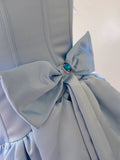 Trendy Ball Gown Spaghetti Straps Blue Satin Sleeveless Formal Short 8th Grade Homecoming Dress Summer Middle School Hoco Dresses Cocktail Dress Birthday Outfits HZ1121