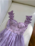 Elegant A line Straps Lilac Lace Sleeveless Long Evening Party Gowns Evening Formal Dresses Prom Dress HZ1121