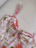 Elegant A line Straps Floral Pink Chiffon Sleeveless Long Evening Party Gowns Evening Formal Dresses Prom Dress HZ1121