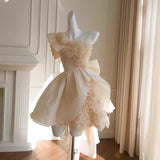Cute Ball Gown Straps Lace Flowers Short Summer 18th Birthday Dresses Hoco Dress Mini 21st Birthday Outfit Cocktail Dresses HZ1121