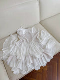 Trendy A line Spaghetti Straps White Lace Short 8th Grade Homecoming Dress Summer Middle School Hoco Dresses Cocktail Dress Birthday Outfits HZ1121