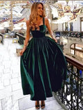 Modest A line Square Dark Green Formal Prom Gown Summer Wedding Guest Dress Bridal Guest Dresses Wedding Outfits For Guest HZ1121