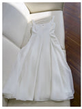 Elegant A line Square Neck White Sleeveless Long Evening Party Gowns Evening Formal Dresses Prom Dress HZ1121