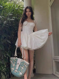 Cute A line Square White Short Lace Homecoming Dress Summer Middle School Formal Hoco Dresses Cocktail Dress Birthday Outfits HZ1121