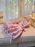 Trendy Ball Gown Spaghetti Straps Pink Satin Sleeveless Formal Short 8th Grade Homecoming Dress Summer Middle School Hoco Dresses Cocktail Dress Birthday Outfits HZ1121