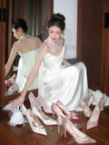 Pretty Wedding Dress Sheath Strapless Satin Sleeveless White Wedding Dresses Bridal Gowns With Cape HZ1121