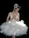 Unique Wedding Dress Ball Gown Sweetheart Summer Short White Wedding Dresses Bridal Gowns With Ruffles HZ1121