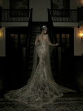 Pretty Wedding Dress Mermaid Sequin White Long Luxury Wedding Dresses Bridal Gowns Brides Gown HZ1121