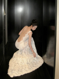 Modest Wedding Dress Ball Gown Square Neck Lace Summer Long White Wedding Dresses Bride Dress Bridal Gowns HZ1121