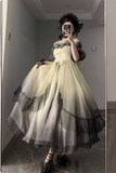Vintage Ball Gown Off The Shoulder Short Sleeves 16th Blue Birthday Dresses Lolita Dress Birthday Outfits HZ1121