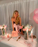 Modest A Line Sweetheart Black Mini Short Formal 8th Grade Homecoming Dresses Summer Middle School Hoco Dress 18th Birthday Outfits With Pink Bow HZ1121