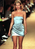 Cute Sheath Strapless Blue Mini Short Formal 7th Grade Homecoming Dresses Middle School Short Prom Dress Cocktail Outfits HZ1121
