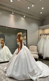 Retro Ball Gown Sweetheart Sleeveless White Satin Wedding Dress Modest Wedding Dresses Princess Wedding Gowns HZ1121