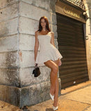 Cute A line Spaghetti Straps Short Length Formal 8th Grade Homecoming Dresses Middle School Short Cocktail Dress Hoco Outfits HZ1121