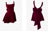 Cute Ball Gown Square Neck Burgundy Satin Grad Dress Inspo Short Mini Formal 8th Grade Homecoming Dresses High School Hoco Court Dress Graduation Dress Cocktail 18th Birthday Outfits HZ1121