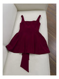 Pretty Ball Gown Square Neck Burgundy Satin Grad Dress Inspo Short Mini Formal 8th Grade Homecoming Dresses High School Hoco Court Dress Graduation Dress Cocktail Birthday Outfits HZ1121