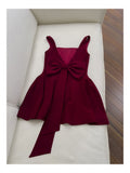 Pretty Ball Gown Square Neck Burgundy Satin Grad Dress Inspo Short Mini Formal 8th Grade Homecoming Dresses High School Hoco Court Dress Graduation Dress Cocktail Birthday Outfits HZ1121