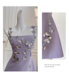 Cute A line Spaghetti Straps Satin Liac Short Grad Dress Inspo Short Mini Formal 8th Grade Homecoming Dresses High School Hoco Court Dress Graduation Dress Cocktail 18th Birthday Outfits HZ1121
