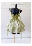 Vintage Ball Gown Spaghetti Straps Green Satin Grad Dress Inspo Short Mini Formal 8th Grade Homecoming Dresses High School Hoco Court Dress Graduation Dress Cocktail Outfits HZ1121