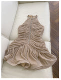 Cute Sheath Scoop Neck Champagne Short Grad Dress Inspo Short Mini Formal 8th Grade Homecoming Dresses High School Hoco Court Dress Graduation Dress 18th Birthday Outfits HZ1121