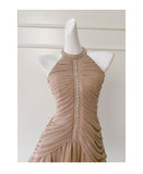 Cute Sheath Scoop Neck Champagne Short Grad Dress Inspo Short Mini Formal 8th Grade Homecoming Dresses High School Hoco Court Dress Graduation Dress Cocktail Outfits HZ1121